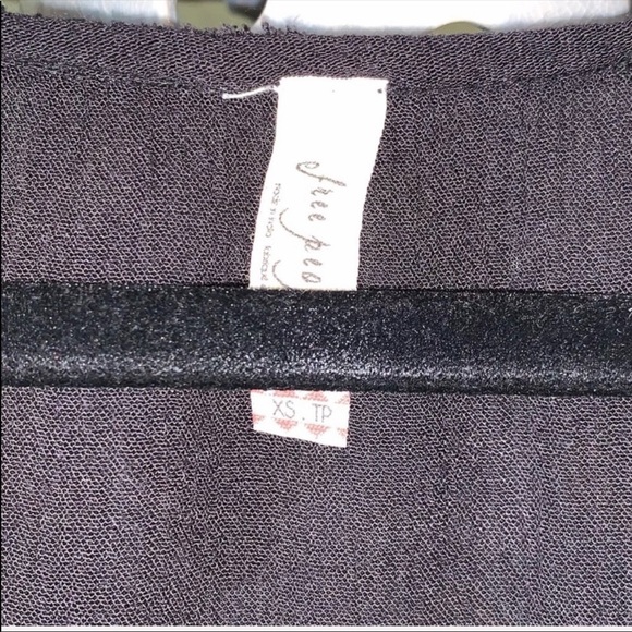 Free People Rainy Days Black Gauzy Swing Top Sheer Hem Button Down Size XS - Picture 5 of 8